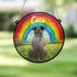 Staffordshire Bull Terrier Grey Rainbow Bridge Personalised Stained Glass Effect Suncatcher